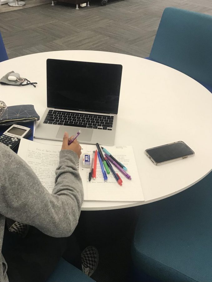 A Student Doing Schoolwork with a Computer