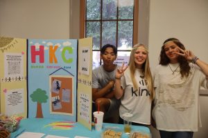 Dania Chait, Shae Laskowski-Trant, and Trenton Huynh represented Kindness Club at Open House in July 2024.