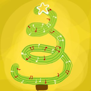 Christmas music art created by Luke Knipmeyer.