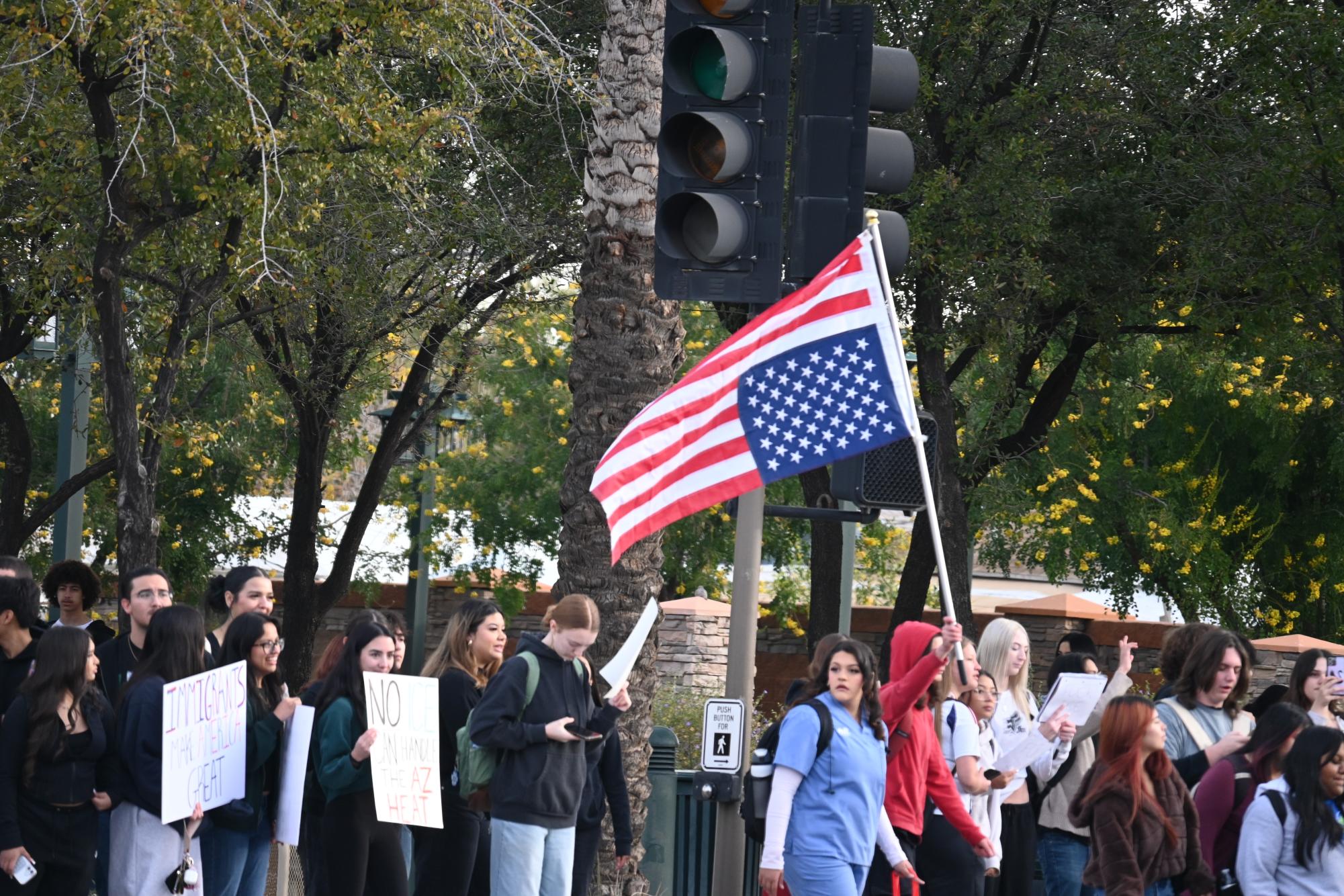 Photo Highlights: Students Organize a Walkout Protest Against Current ICE Policies