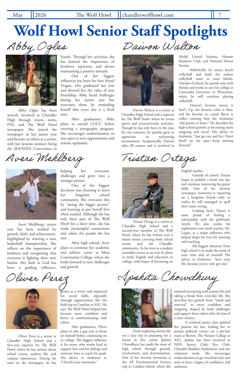 2026 Senior Issue: Wolf Howl Senior Staff Spotlights